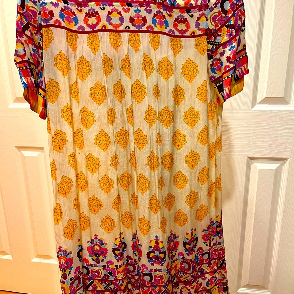 Lightweight, multi-color, loose fitting, short sleeve dress from Anthropology
